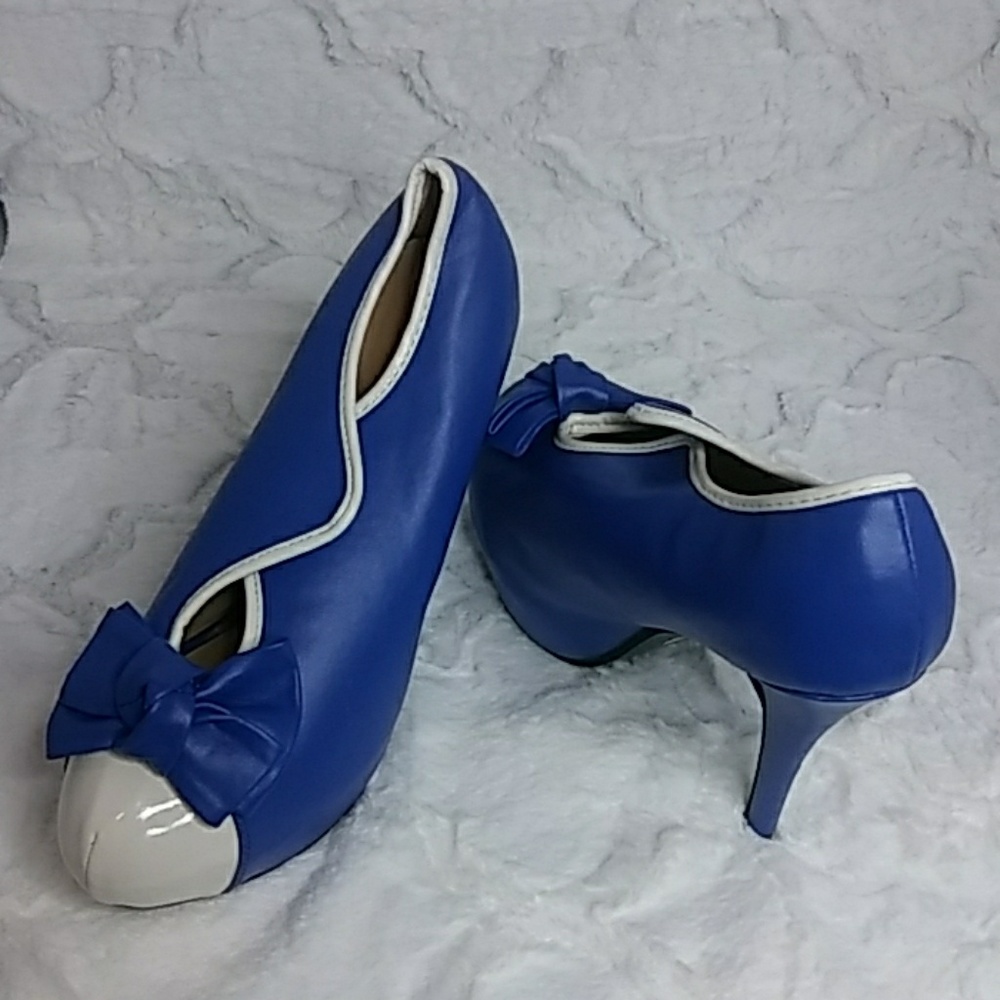 Royal Blue & White Pumps